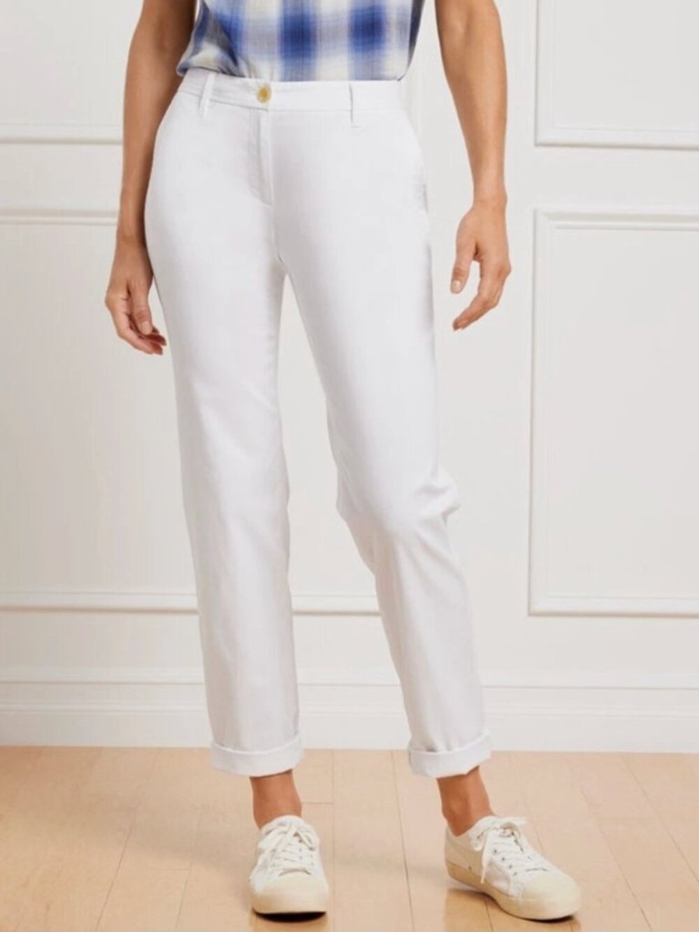 NWT Talbots | White Relaxed Chino Pants Cotton | Size 6
